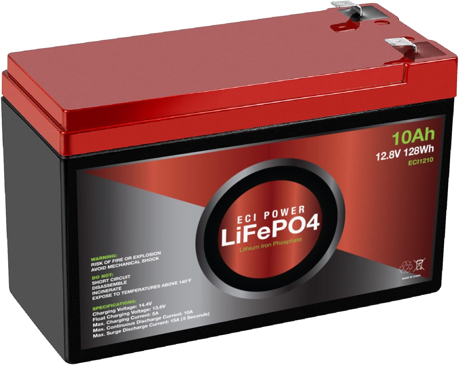 ECI Power 12V 200Ah Lithium LiFePO4 Deep Cycle Rechargeable Battery | 2000-5000 Life Cycles & 10-Year lifetime | Built-in BMS | Perfect for RV, Solar, Marine, Overland, Off-Grid Applications