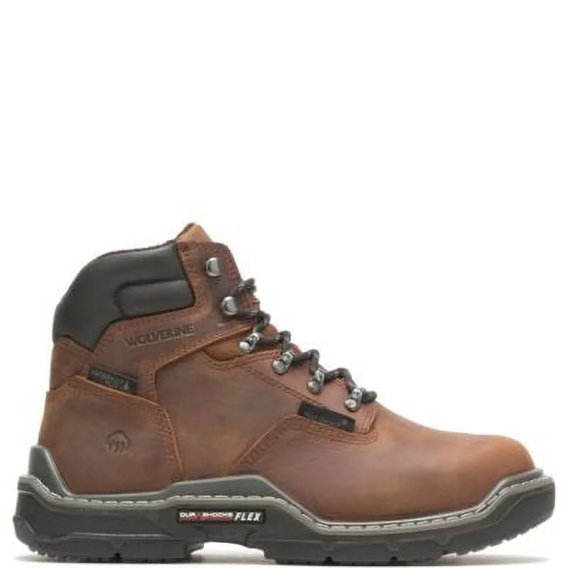 Wolverine Raider DuraShocks Waterproof 6" Met-Guard Work Boot Men Peanut - Curated Treasures Market