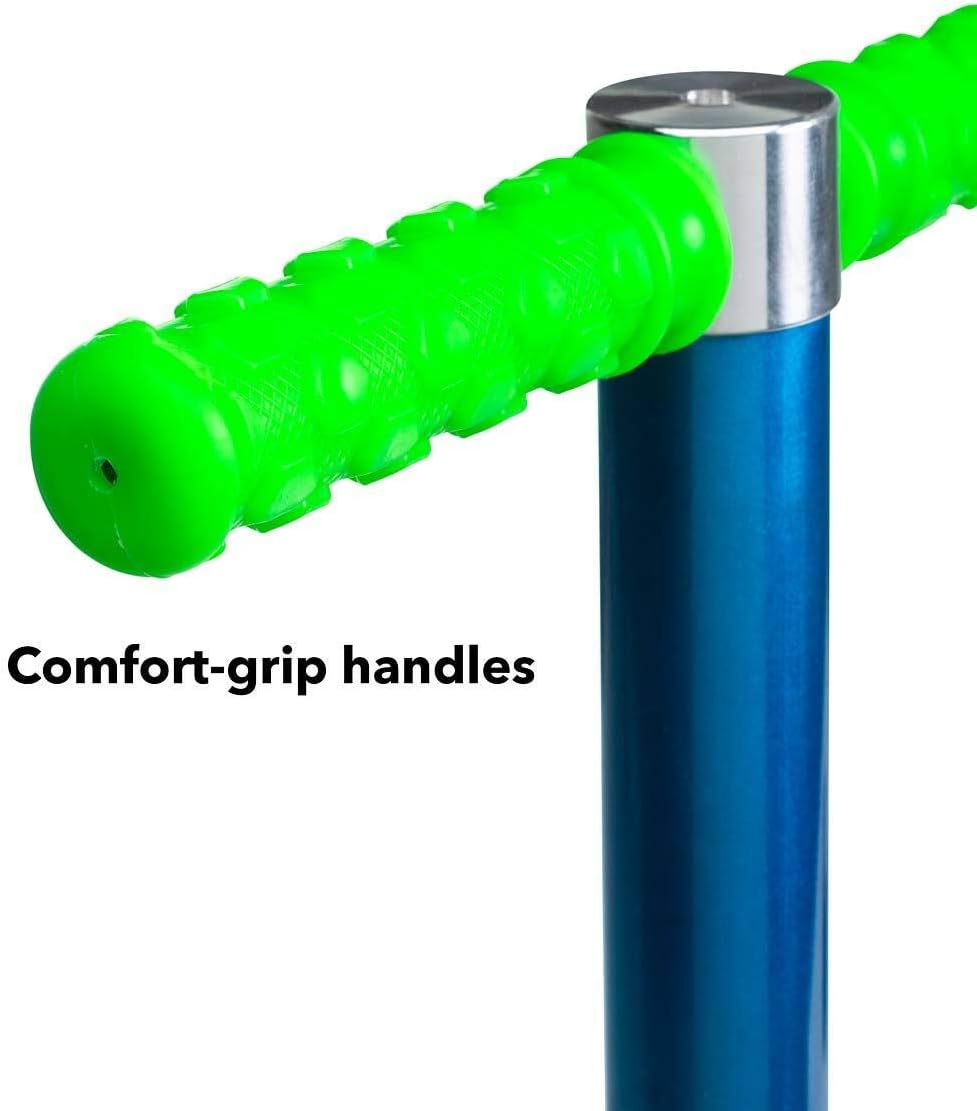 HearthSong Jump2It Performance-Level Sport Pogo Stick for Kids with Lightweight Alloy Fusion for Strength, Self-Lubricated Spring, and Oversized Cast Footplate
