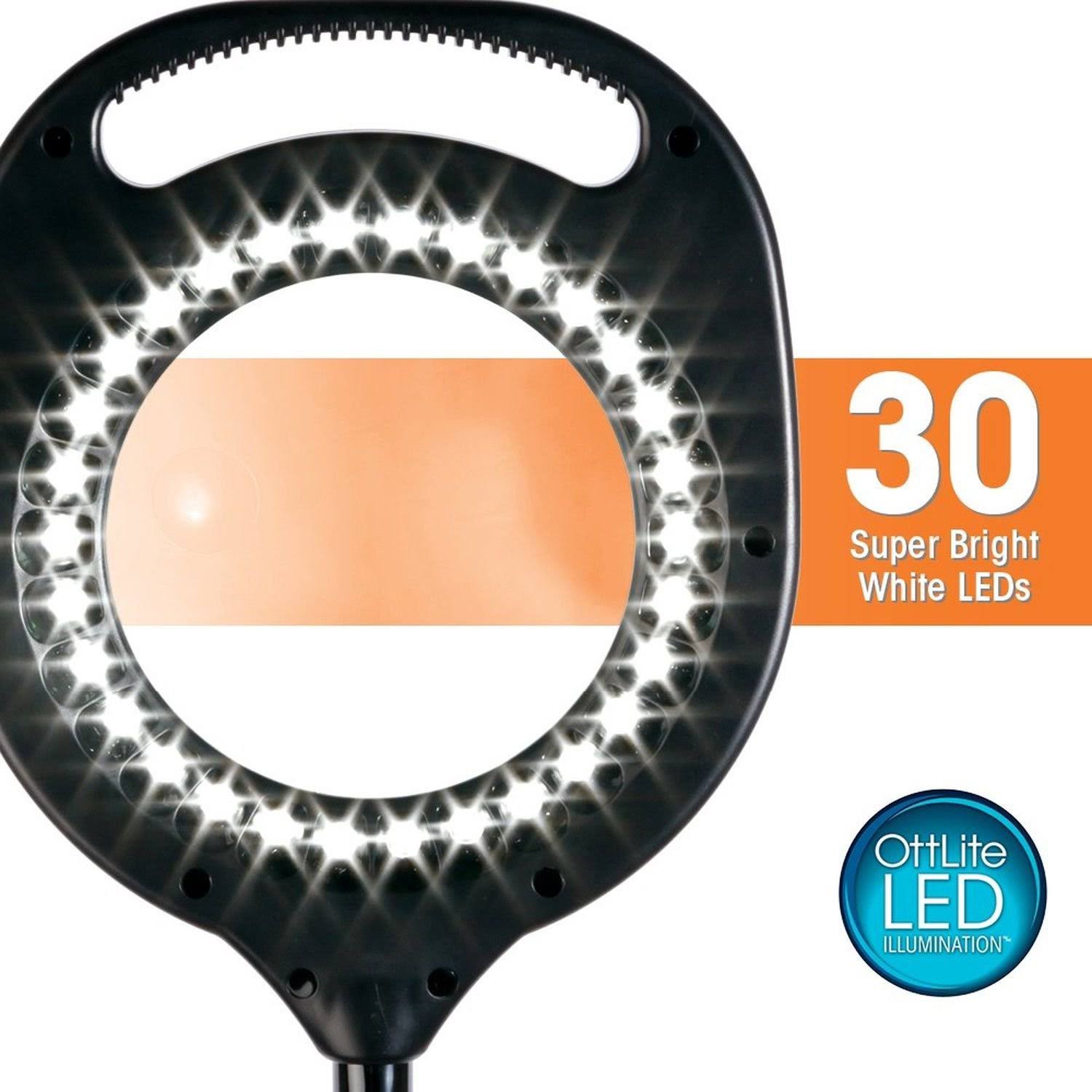 OttLite 2-in-1 LED Magnifier Floor and Table Light - Black
