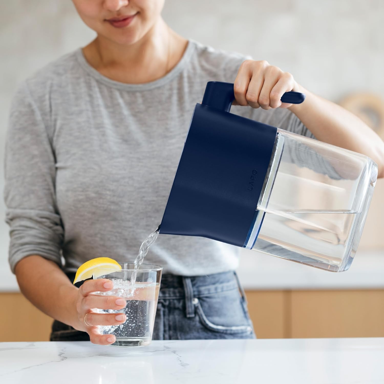 LARQ Hydrated AF Set - Pitcher PureVis 1.9L, Monaco Blue + 4 Advanced Filters