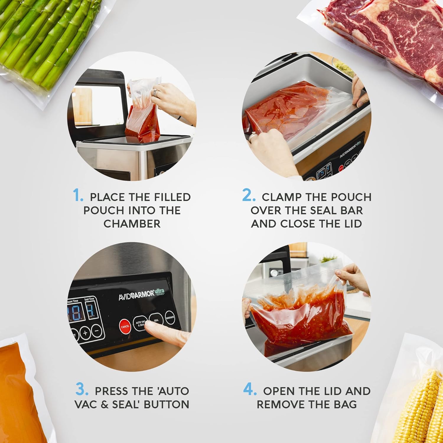 Avid Armor - Chamber Vacuum Sealer Machine USV20 Ultra Series for Wet Foods, Meat Vacuum Packing Machine, Compact with 11.5-Inch Vaccum Sealer Bar