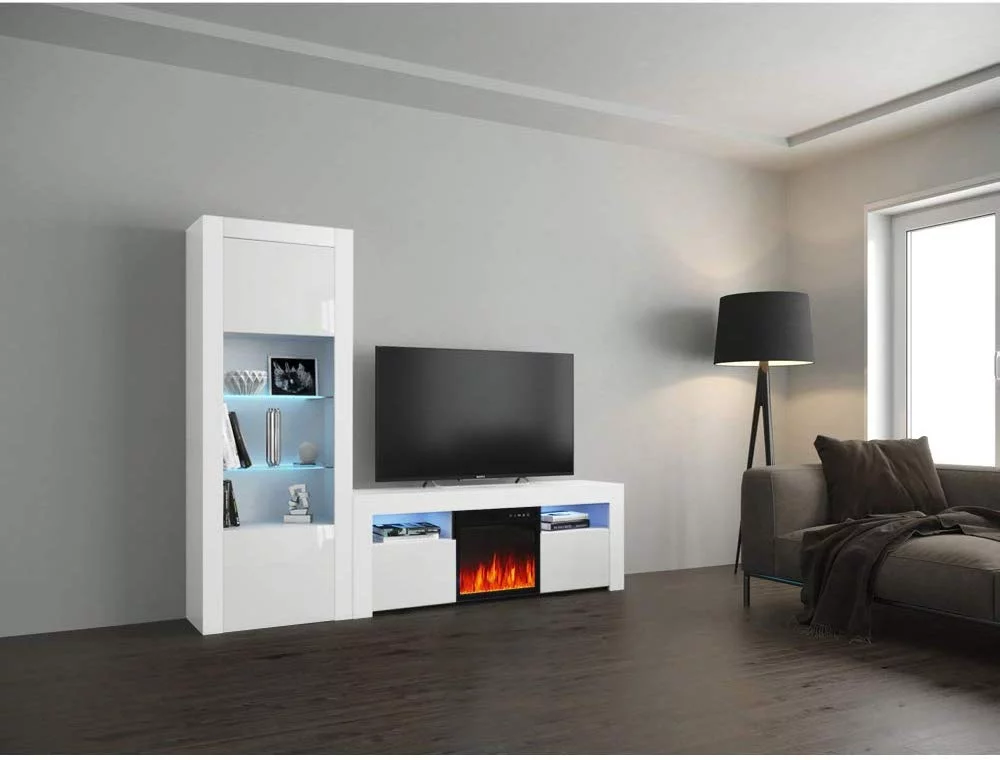 Milano Set 145EF-BK Electric Fireplace Modern Wall Unit Entertainment Center