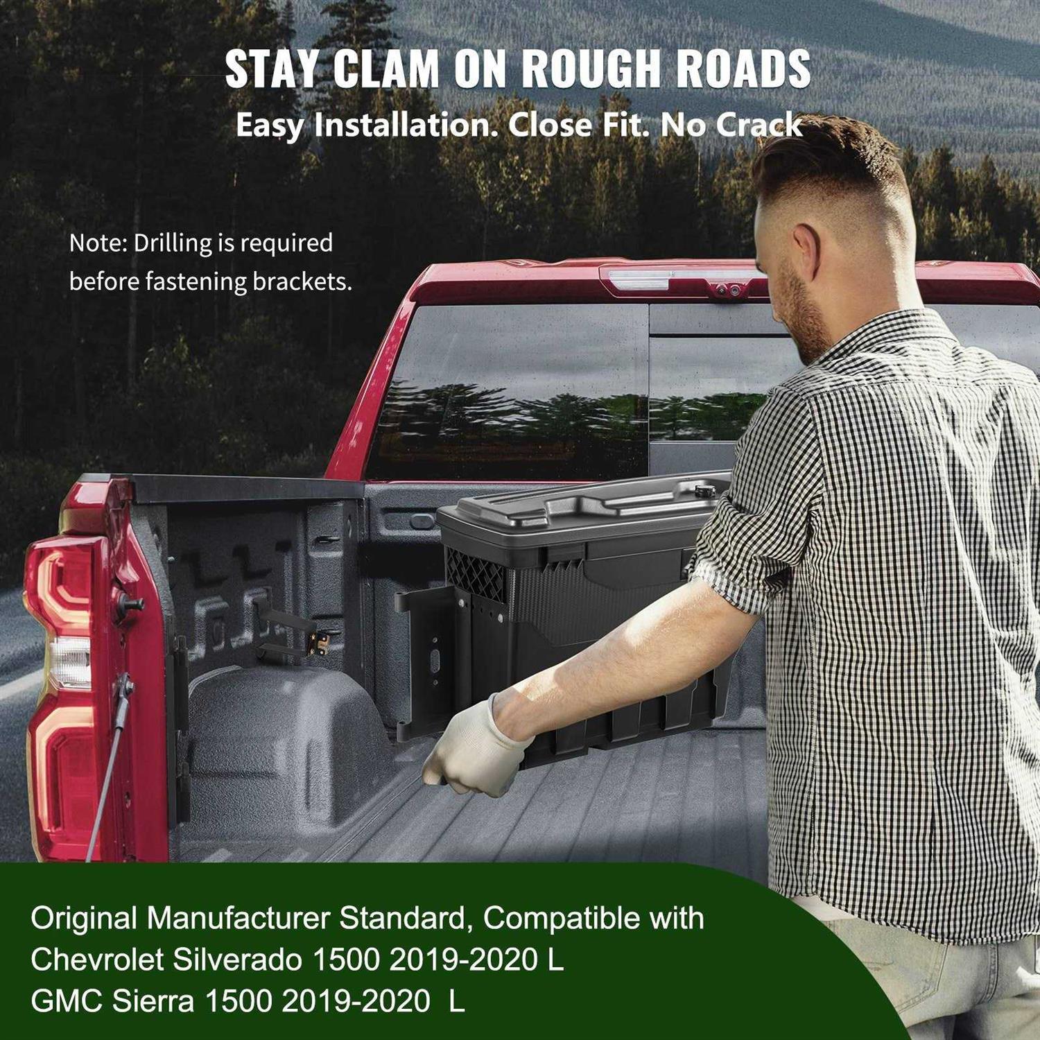 VEVOR Truck Bed Storage Box Lockable Lid Waterproof ABS Wheel Well Tool Box 6.6 Gal/20 L - Shop Hardware Tools Online Store