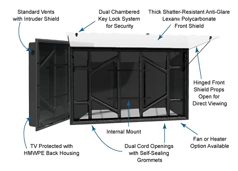 The TV Shield Outdoor TV Enclosure Cabinet, 52-55"