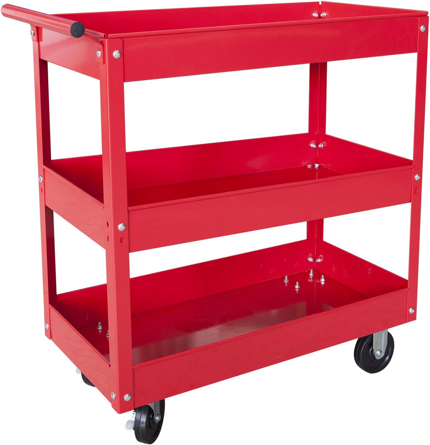 BIG RED 400 LBs Capacity 3 Shelf Steel Service Utility Cart, APTC302R