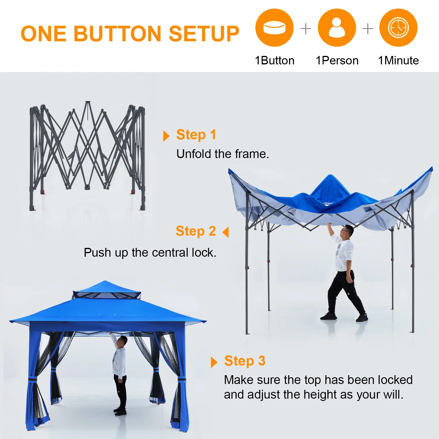 ABCCANOPY 13'x13' Gazebo Tent Outdoor Pop up Gazebo Canopy Shelter with Mosquito Netting
