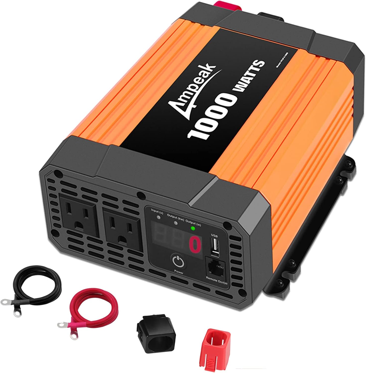 Ampeak 2000W Inverter 12V to 110V Power Inverter Digital LCD Display 3AC Outlets 2.1A USB Safe Car Inverter ETL Certified