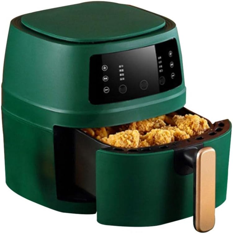 5. 4 Quart Air Fryer, Large Family Size Electric Hot Air Fryer Oven Oilless Cooker with 8 Presets, LCD Digital Touch Screen and Nonstick Detachable Basket, 2400W(Green)
