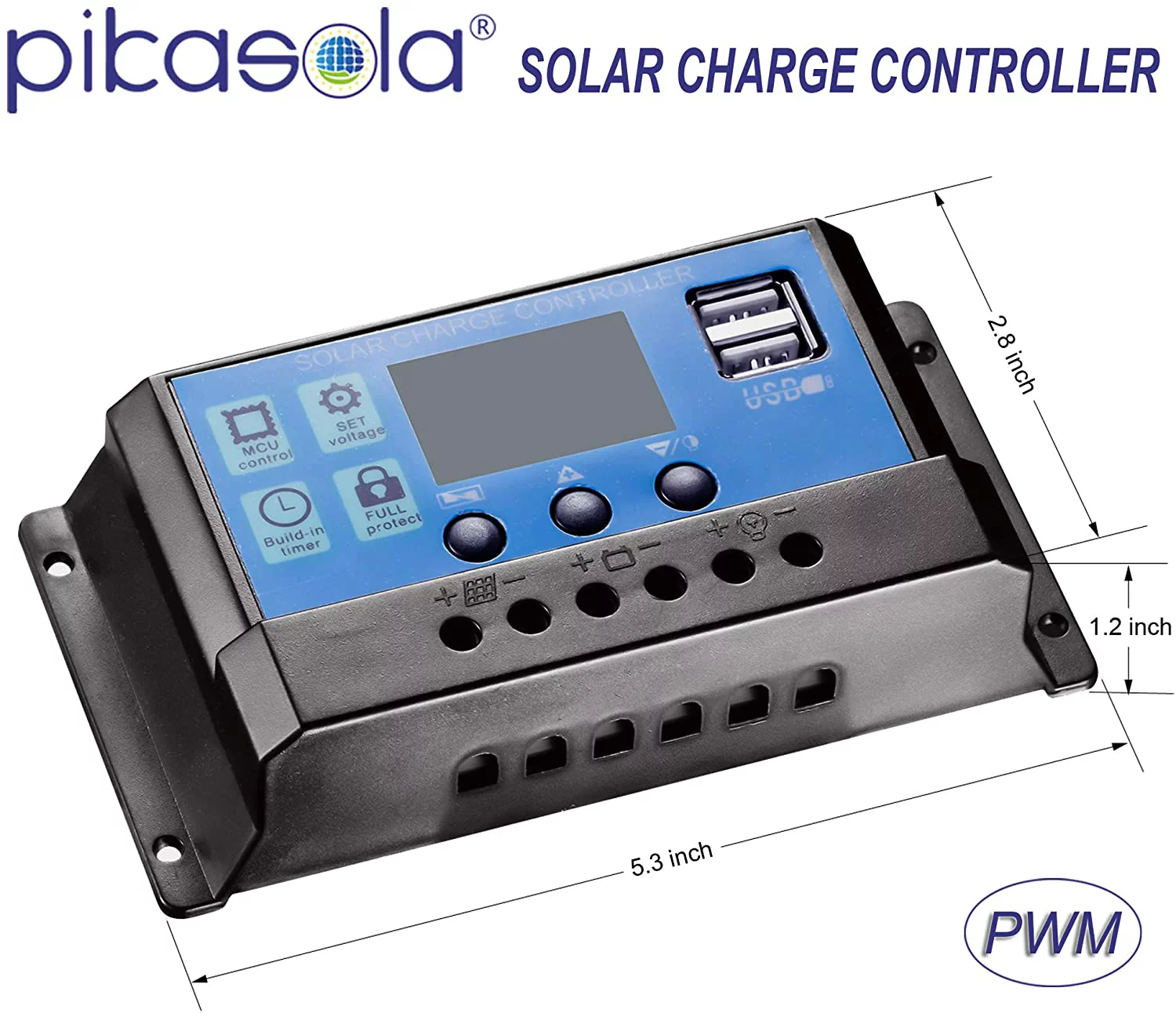Pikasola 200 Watt 12/24V Solar Panel Kit for RV Boat Home: 2pcs 100W Monocrystalline Solar Panel Grade A + 12/24V Solar Charge Controller + 16ft &10ft Solar Cable + Z-Brackets