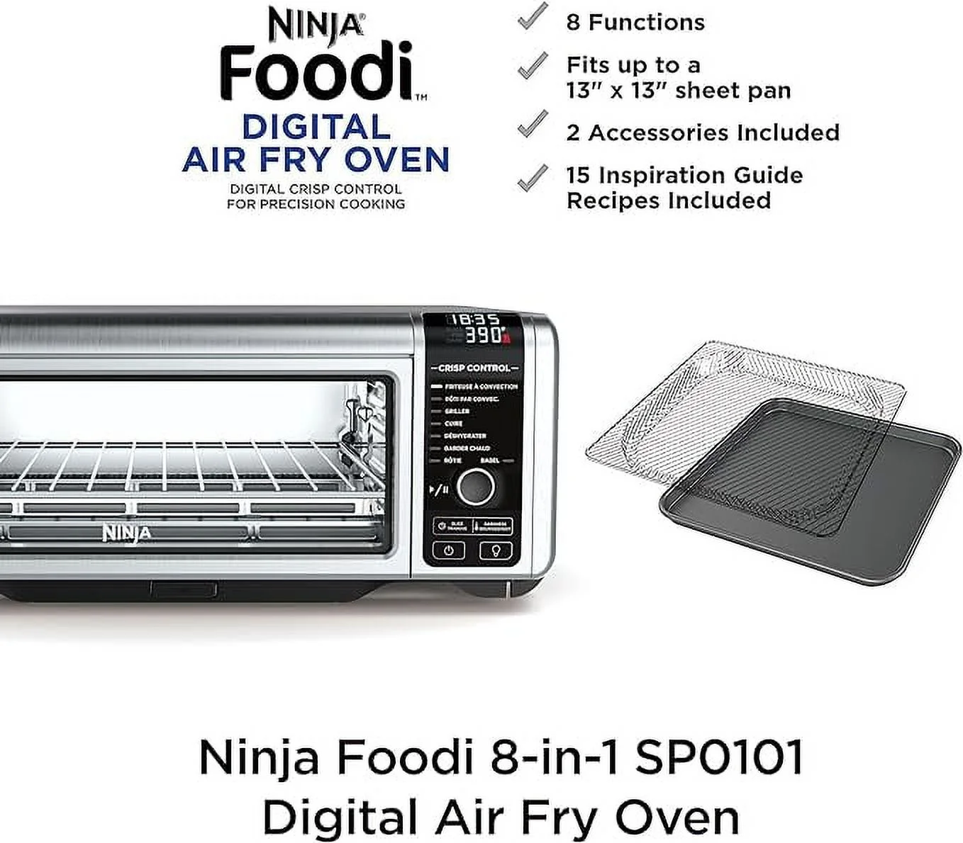 Open Box Ninja Foodi SP101/FT102CO Air Fryer XL Capacity - Stainless Steel Finish