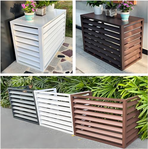 Aluminum Air Conditioner and Heat Pump Cover , Outdoor Cover for Mini Split Ac Unit , Radiator Cover Shelf，Fence to Hide Air Conditioner , Outer Materia , Suitable for Indoor and Outdoor