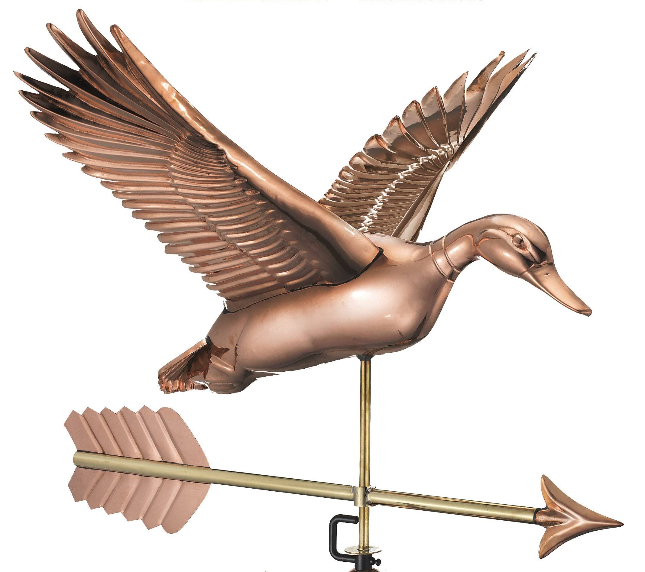 Good Directions Flying Duck with Arrow Weathervane - Pure Copper