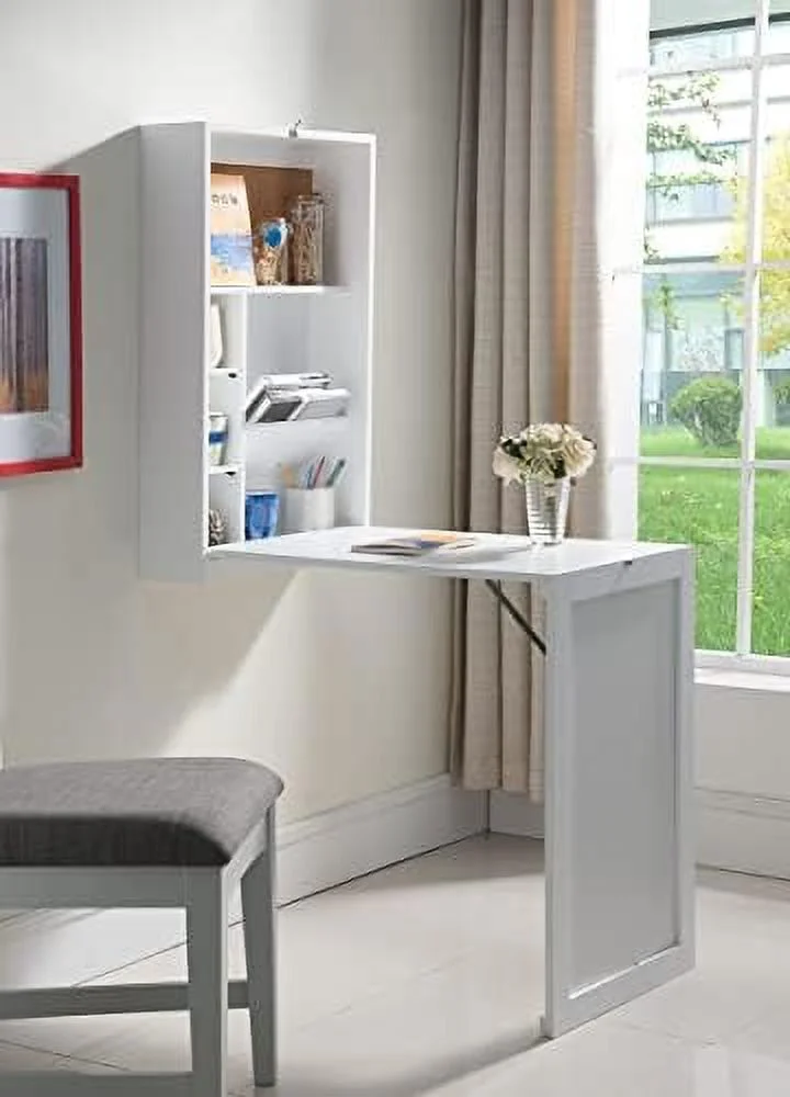 HJZBNONE Brand  - Culver Wall-Mounted Fold-Out Writing Floating Desk  White