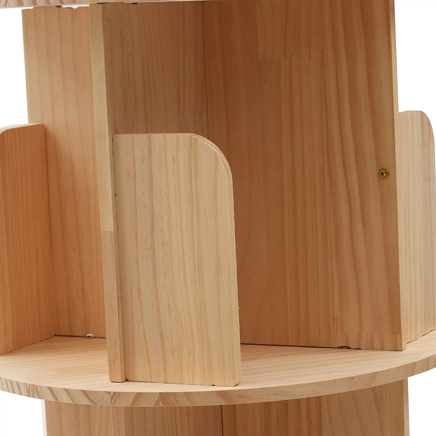 Fichiouy Wood 3 Tier Floor Standing 360 Rotating Bookshelf for Bedroom Living Room Office - Curated Treasures Market