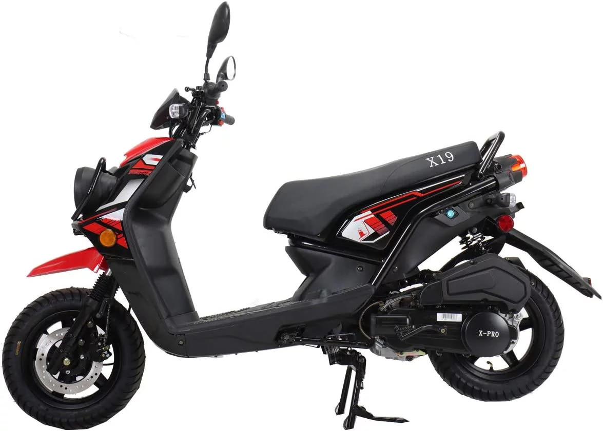 X-Pro Brand New 150cc Gas Moped Scooter, 12" Aluminum Wheels Electric/Kick Start Dual Headlights