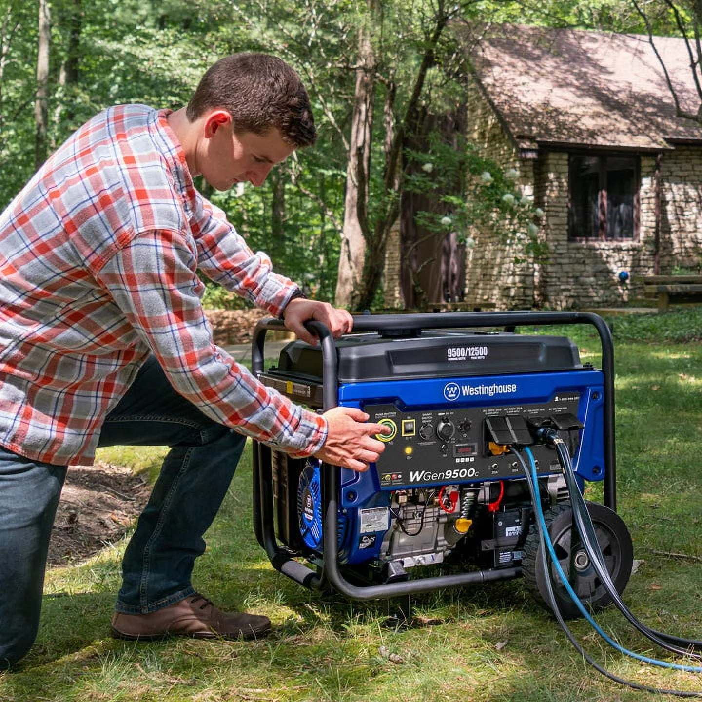 Westinghouse 12,500 Peak Watt Dual Fuel Portable Generator, Gas/Propane, Transfer Switch Ready, CO Sensor