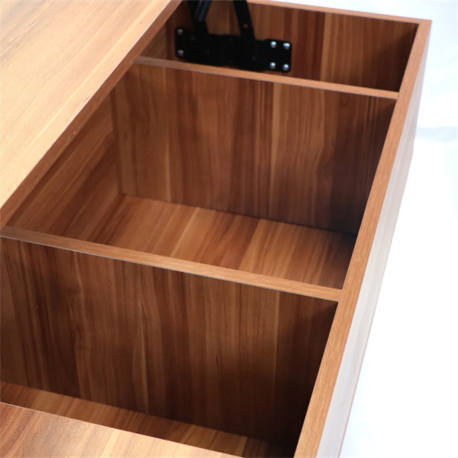 Coffee table, computer table, black, solid wood leg rest, large storage space, can be raised and lowered desktop