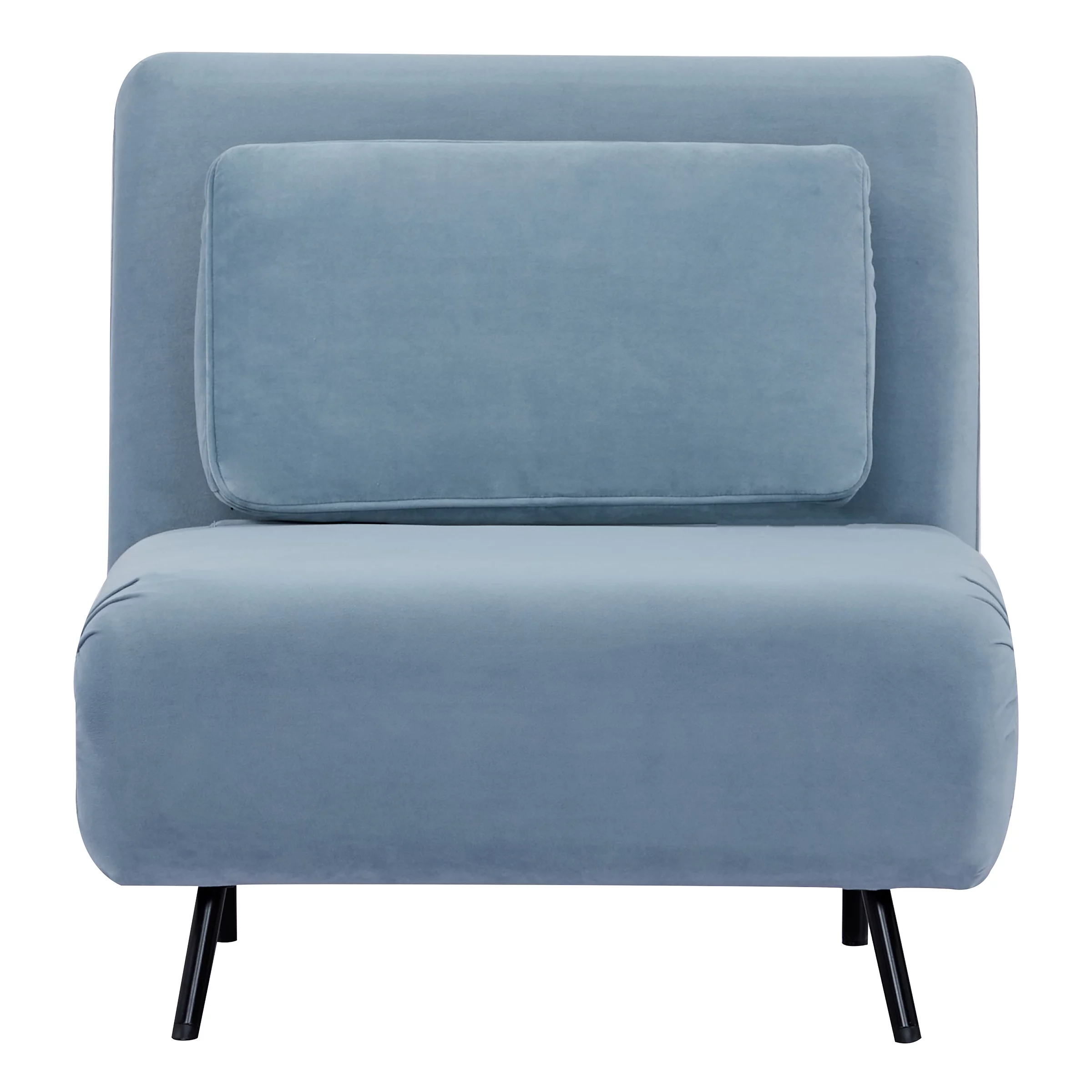 A&D Home Kahlo 30" Convertible Futon Chair, Velvet Blue