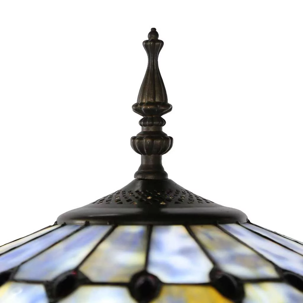River of Goods Blue Allistar 64"H Stained Glass Floor Lamp