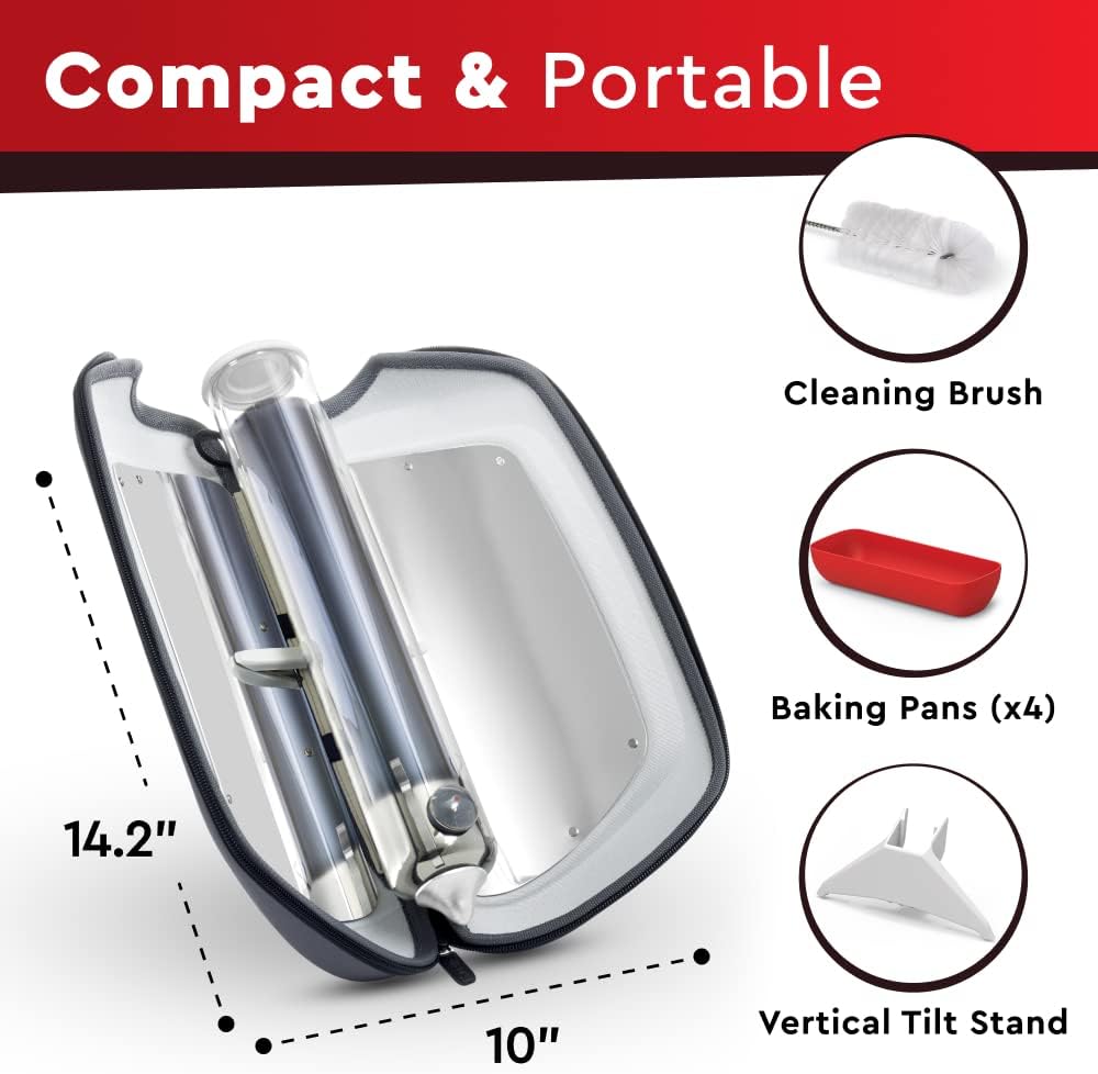 GOSUN Go Portable Camping Stove for 0.9 L Food | Effortless Outdoor Cooking with Fusion Solar Oven | Patented Solar Cooking Technology | Solar Oven Ideal for Hiking & Camping | Silver
