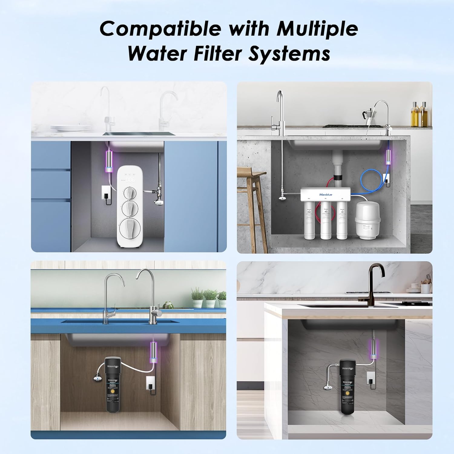 Waterdrop TST-UF 0.01μm Ultra-Filtration Under Sink Water Filter, Stainless Steel,Remove 99.99% of Contąminants Larger Than 0.01μm-BUNDLE