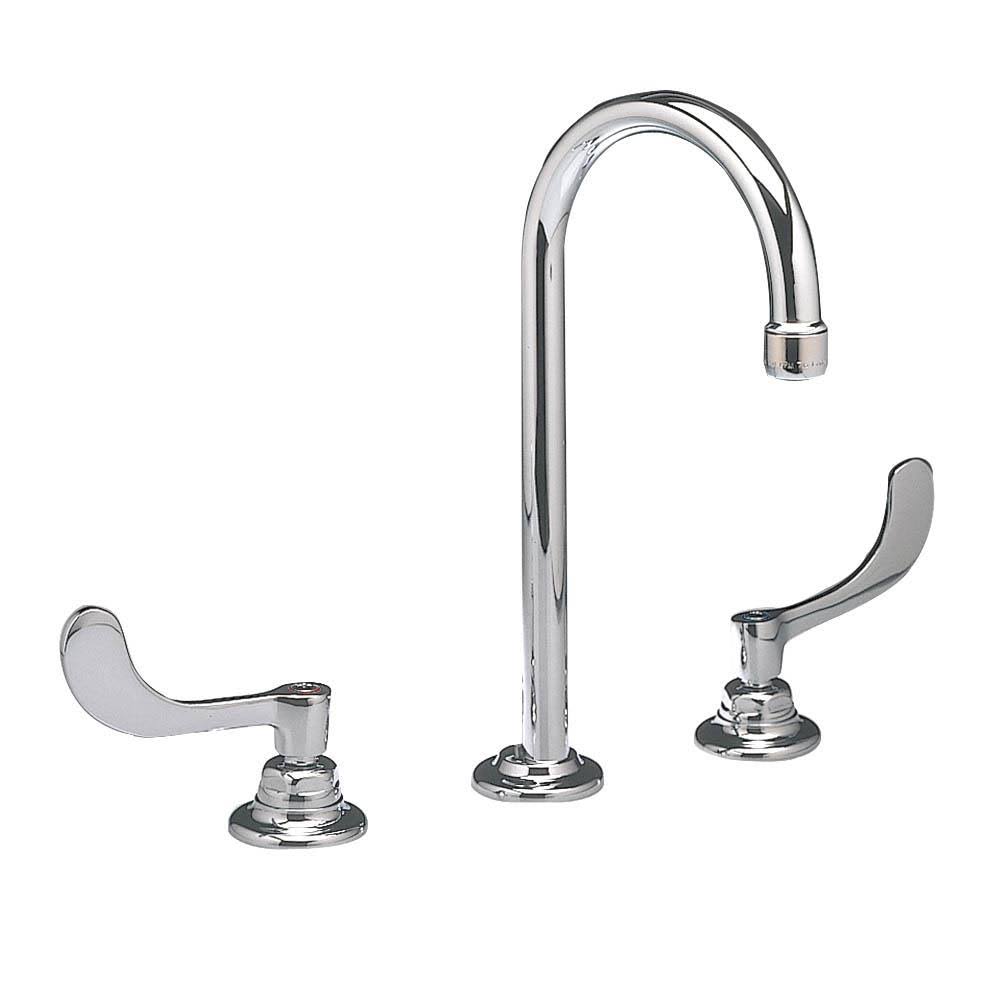 American Standard - Monterrey Series 0.5 GPM - 8 in Widespread - 5 in Gooseneck Spout Bathroom Faucet - Less Drain - Less Pop-Up