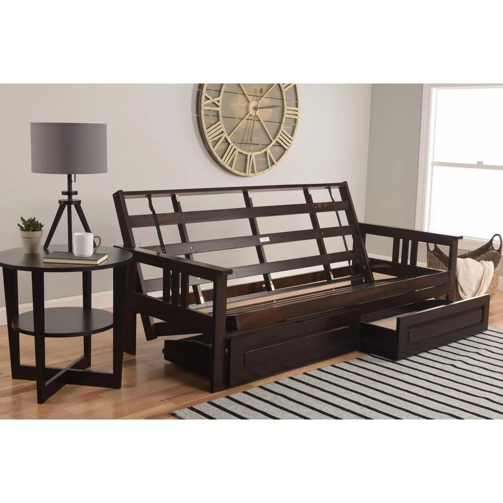 KODIAK Monterey Frame-Espresso Finish-Suede Black Mattress-Storage Drawers - Curated Treasures Market