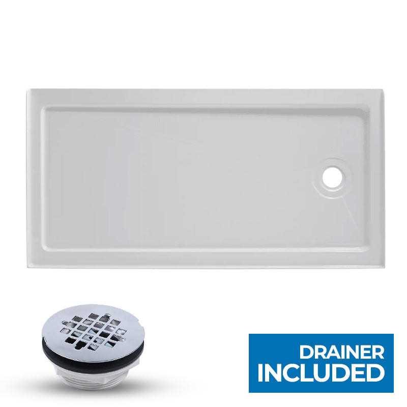 CRAFT + MAIN 60 in. x 32 in. Single Threshold Left Drain Shower Base in White - Shop Hardware Tools Online Store