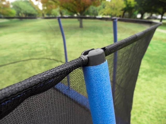 Jumpking 10 x 14 Foot Rectangular Trampoline with Safety Net Siding Blue