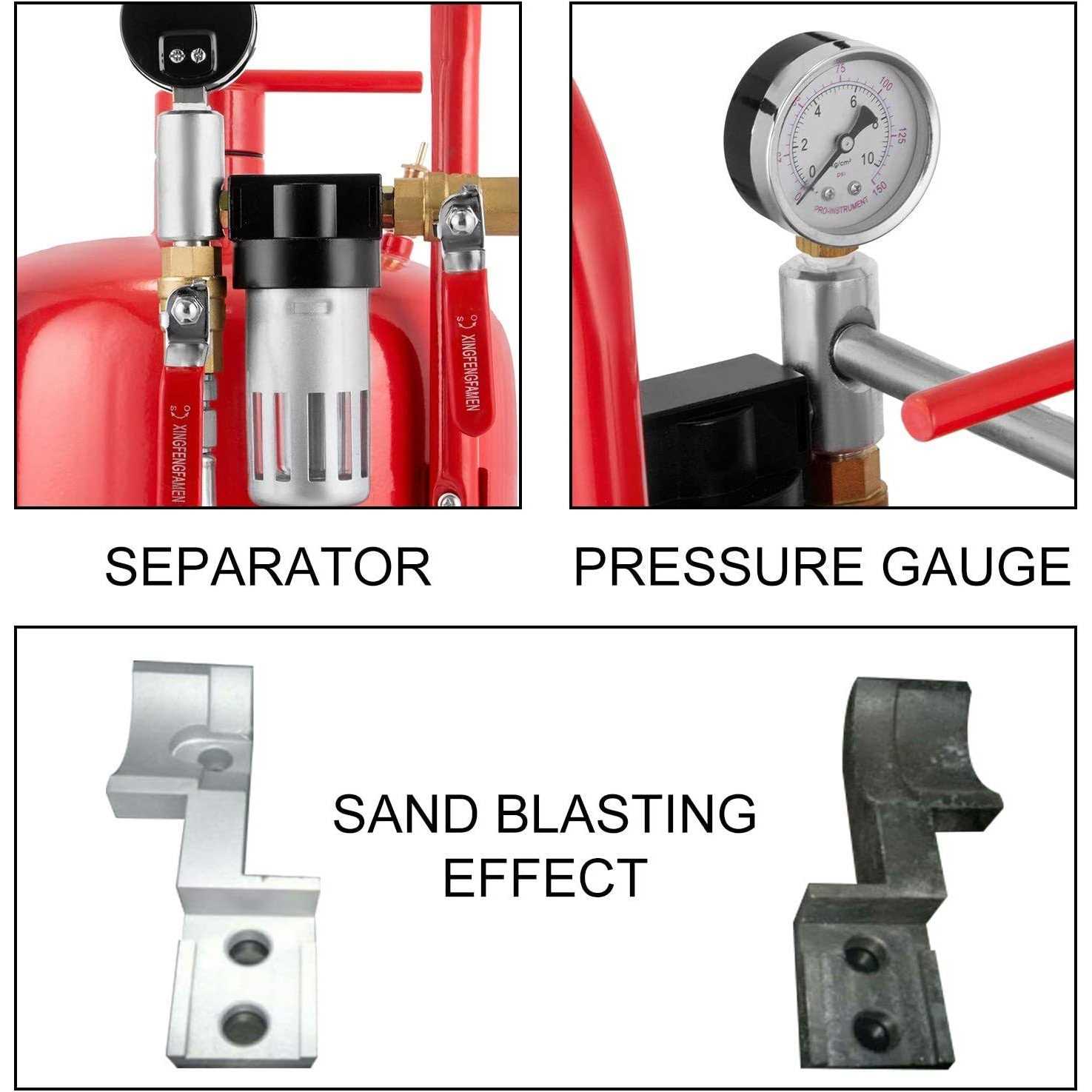 Sand Blaster VEVOR 10Gal Portable Sandblaster, 125 Psi Pressure Sand Blasting Complete Kit for Paint, Stain, Rust Removal and Special Surface - Shop Hardware Tools Online Store