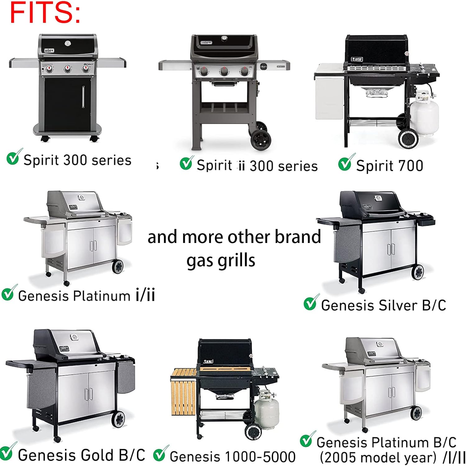 Reversible 7598 Replacement Parts for Weber Grill Griddle Spirit 300 Series Spirit E-310 E-315 E-320 E-330 S-310 S-315 Spirit ii E310, Weber Genesis Cast Iron Griddle Fits Other Brand Grills 1 Pack Pack of 2