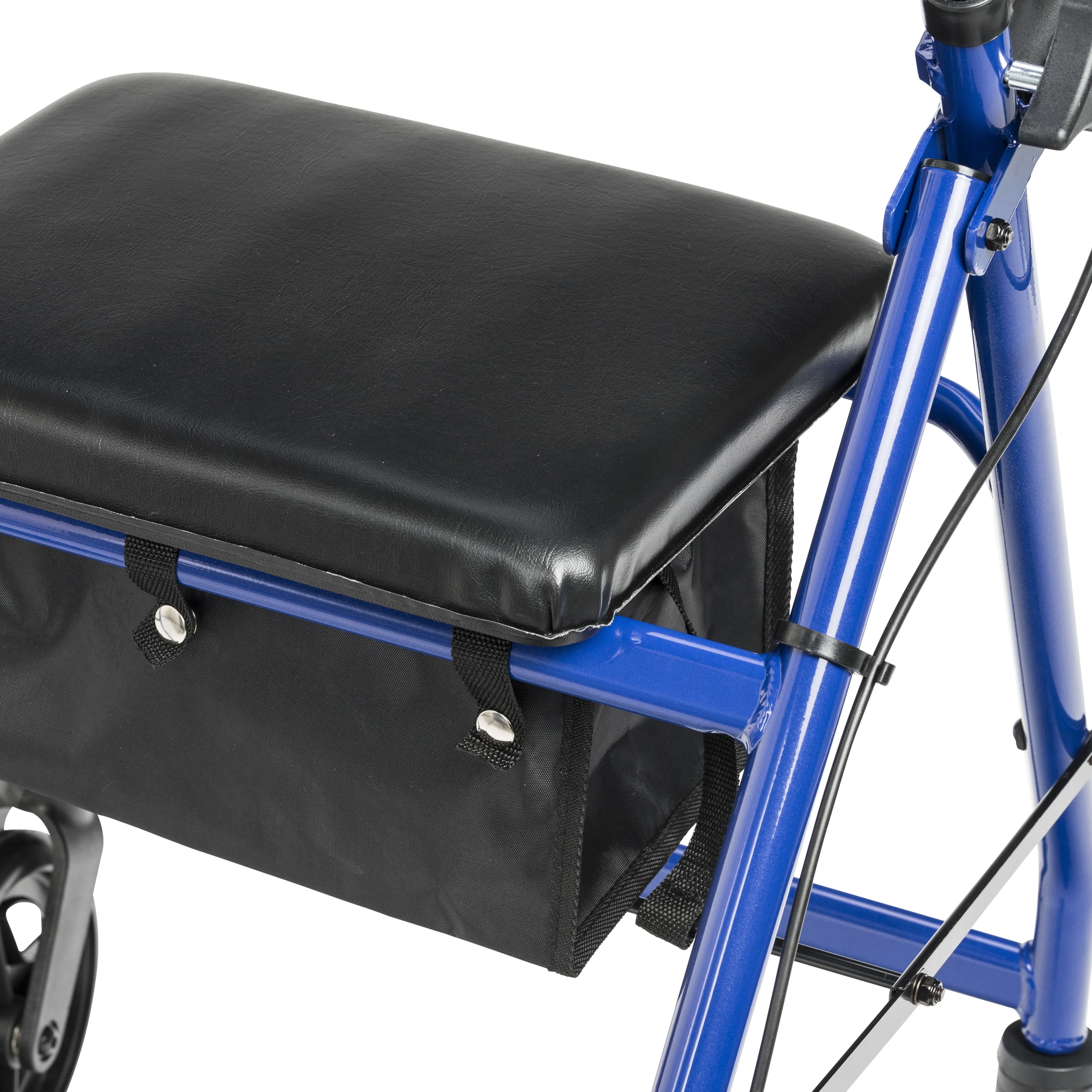 Drive Medical Aluminum Rollator Rolling Walker with Fold Up and Removable Back Support and Padded Seat, Blue