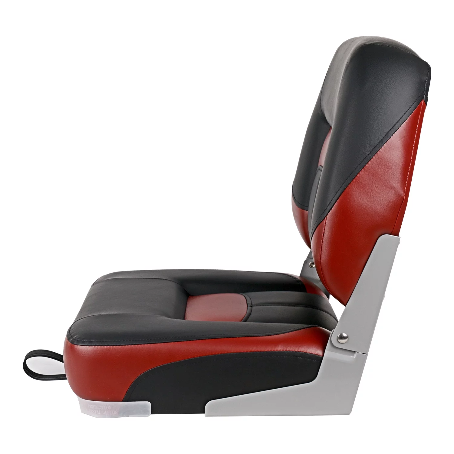 Leader Accessories New Elite Low Back Folding Fishing Boat Seat,Set of 2,Black/Red