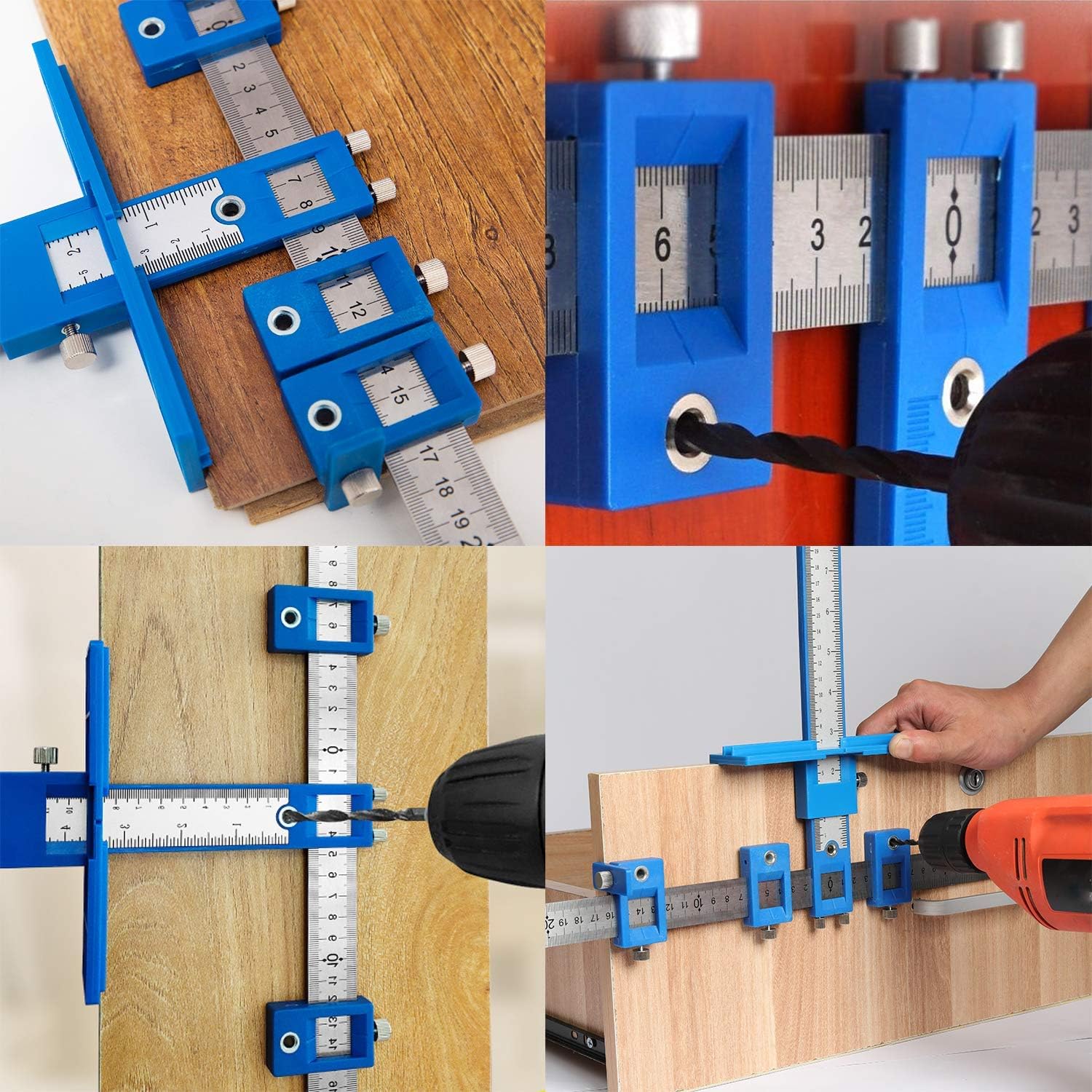 King&Charles Cabinet Hardware Jig, Aluminum Alloy Cabinet Handle Jig - Cabinet jig for handles and pulls, Drill Guide Sleeve Drawer Pull Jig Tool for Cabinet Knobs Pulls.