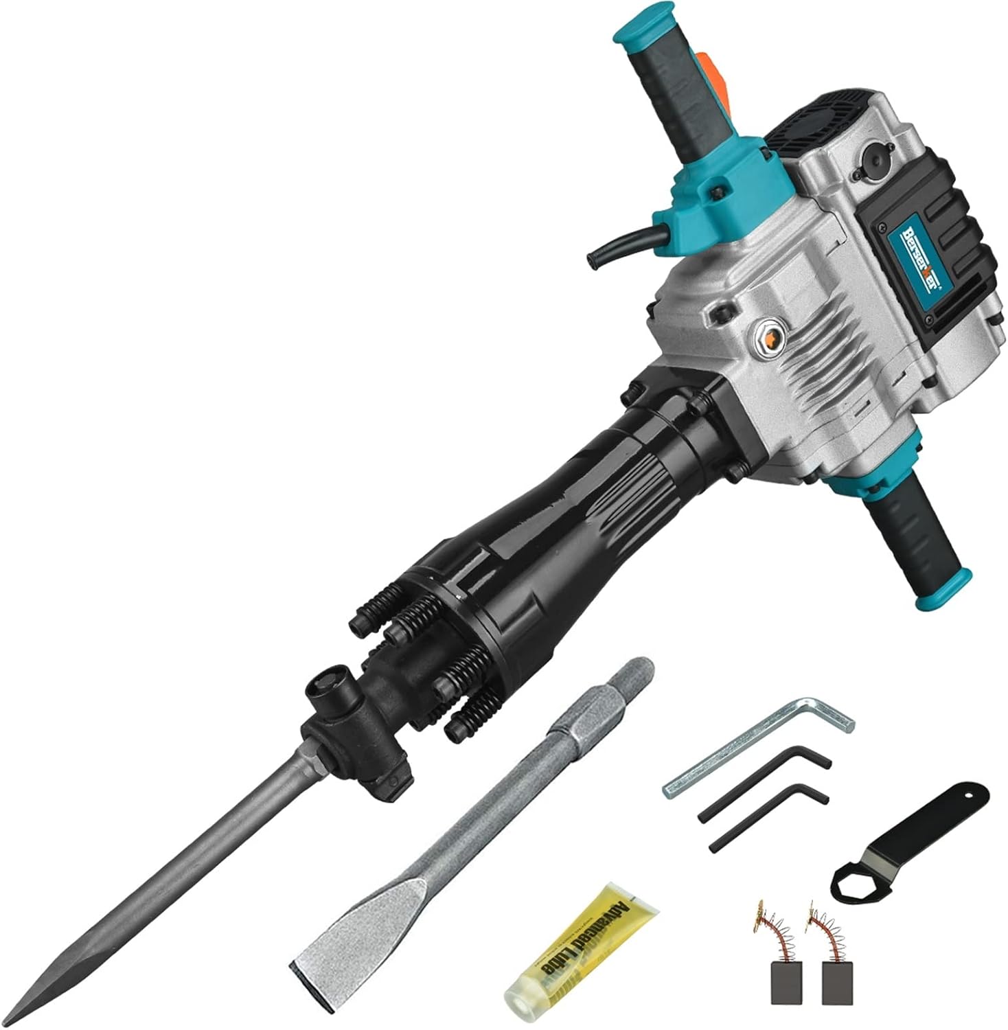 Berserker 1700W 30-Pound SDS-Hex Jack Hammer,1-1/8 14-Amp Corded Electric Heavy Duty Demo Demolition Chipping Hammer Concrete/Pavement Breaker with Carrying Case Flat Chisel Bull Point Chisel