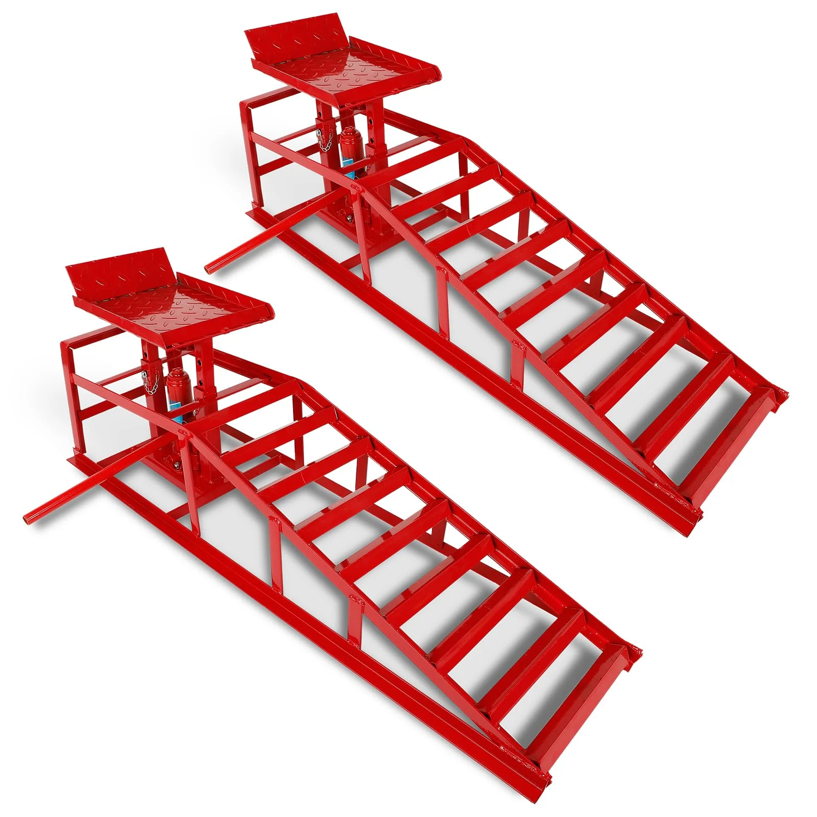 Confote Car Ramps, 2PCS 5T 10000lbs Portable Heavy Duty Hydraulic Car Ramps, Lift Ramp for Truck Vehicle Auto Garage Repair Red - Curated Treasures Market