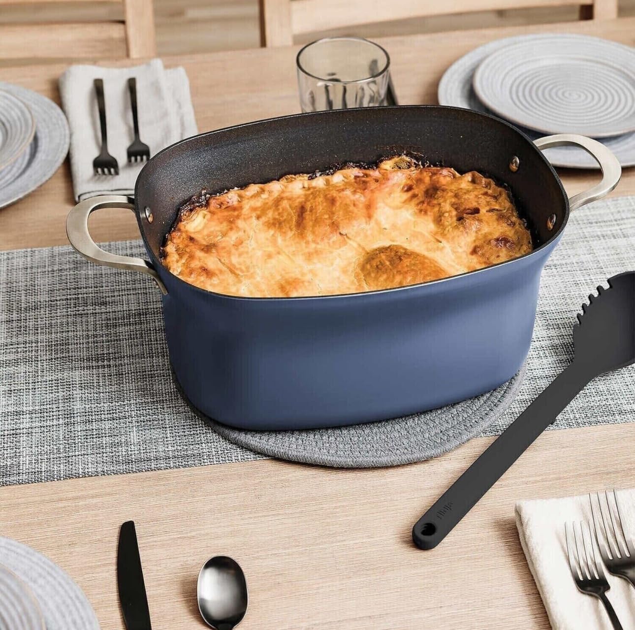 Ninja Foodi PossibleCooker PRO 8.5 Quart Multi-Cooker, with 8-in-1 Slow Cooker, Dutch Oven, Steamer, Glass Lid Integrated Spoon, Nonstick, Oven Safe Pot to 500°F, Navy