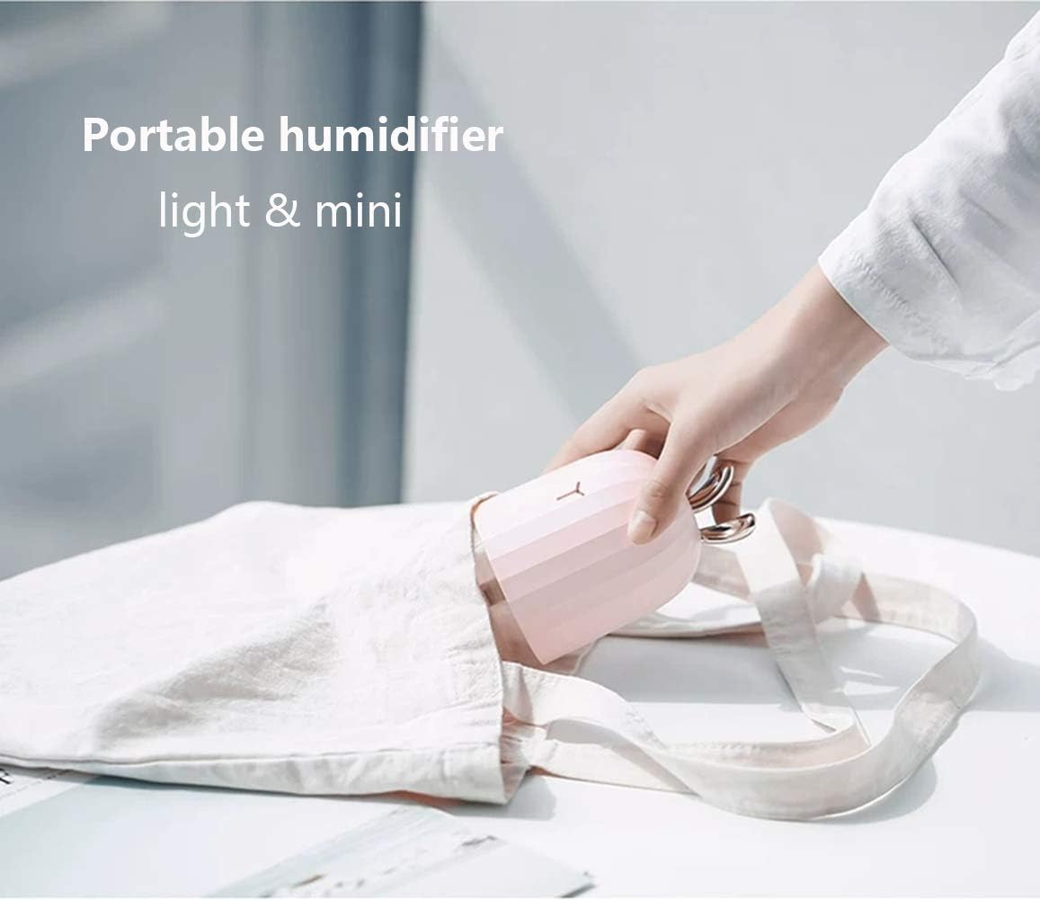 Mini Portable Desk Humidifier - Cute Rabbit USB Cool Mist Air Humidifier with Night Light for Bedroom Office Desktop Car Travel