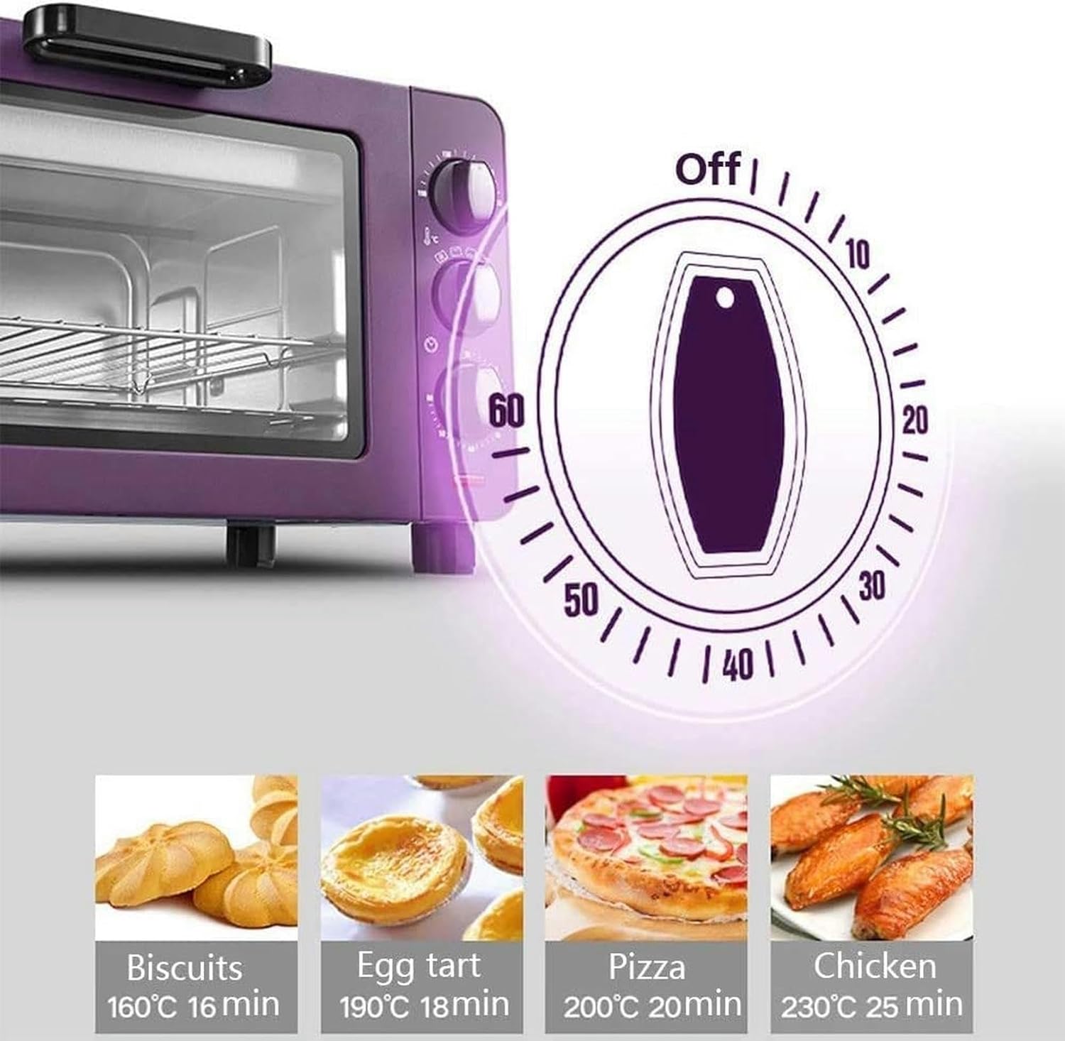 Countertop Convection Toaster Oven Roasting Oven and Removable Crumb Tray, 15L Oven Toaster Mini Ovens (Black)