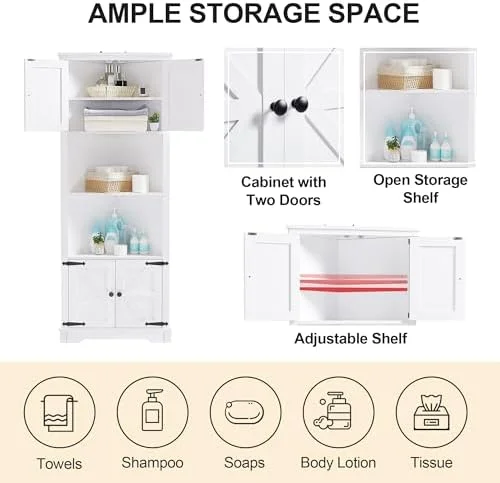 RUNFAYBIU 72" Tall Corner  Cabinet with Doors and 4 Shelves  Free Standing Corner Hutch Cabinet Kitchen Pantry  Cabinet for Kitchen Living Room Bedroom (72" Black)