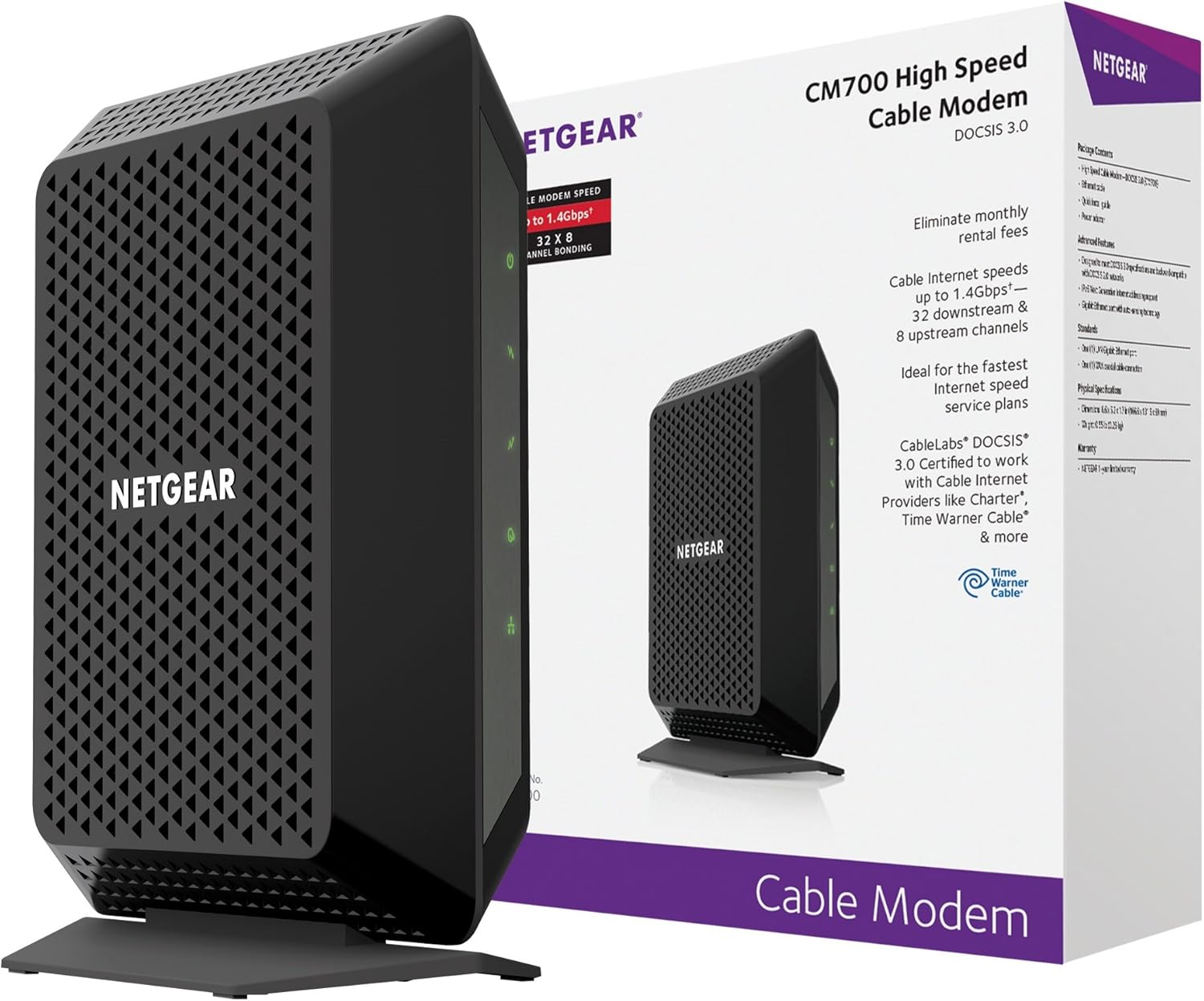 NETGEAR Cable Modem DOCSIS 3.1 (CM1000) Gigabit Modem, Compatible with All Major Cable Providers Including Xfinity, Spectrum, Cox, For Cable Plans Up to 1 Gbps