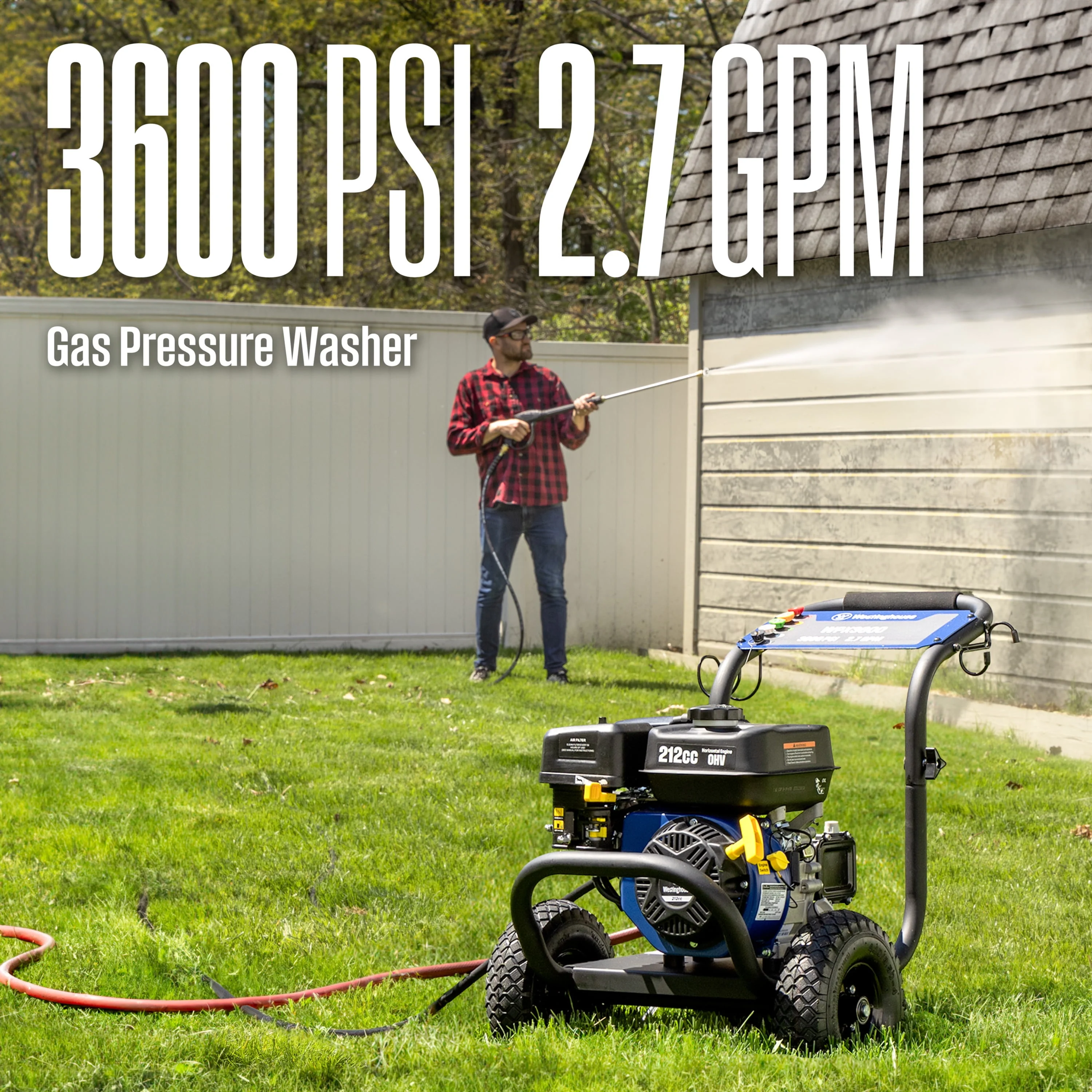 Westinghouse 2700-PSI, 2.3- GPM Gas Pressure Washer with 4 Nozzles & Soap Tank
