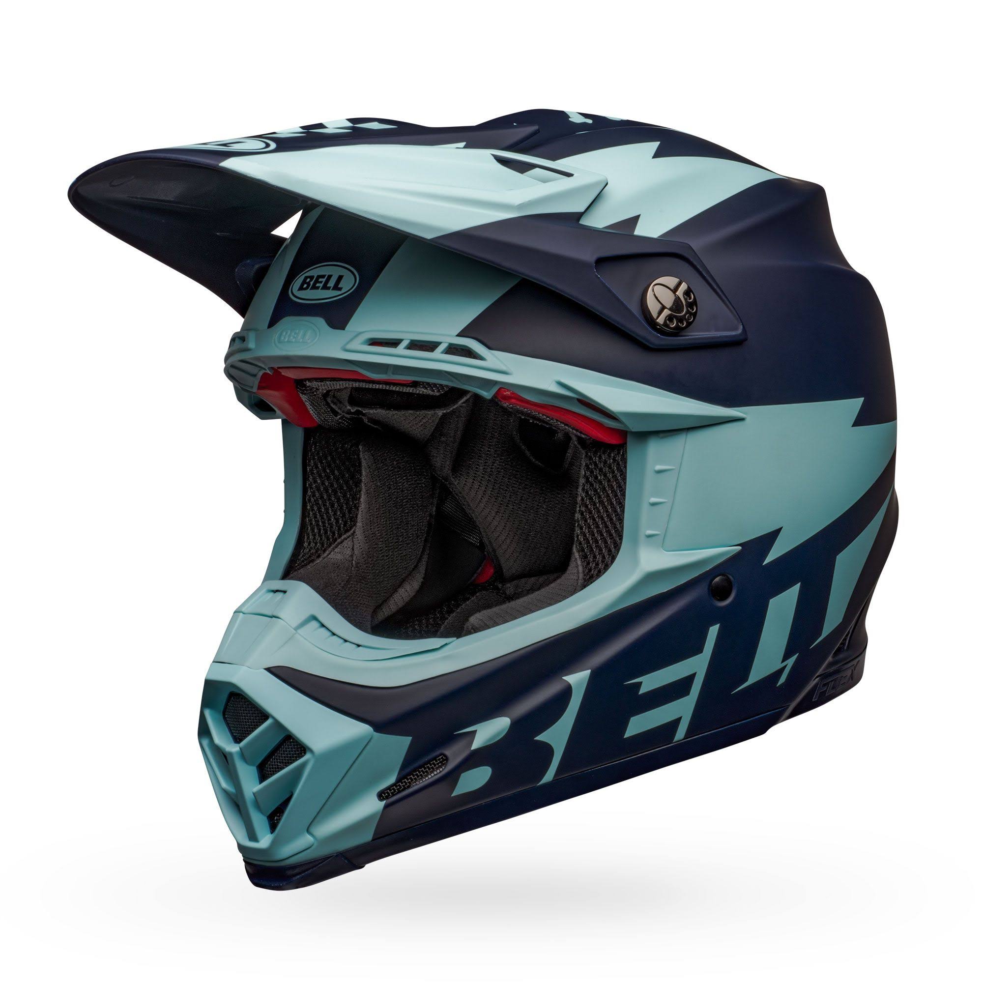 Bell Moto-9 Flex Breakaway Helmet Large Matte Navy/Light Blue
