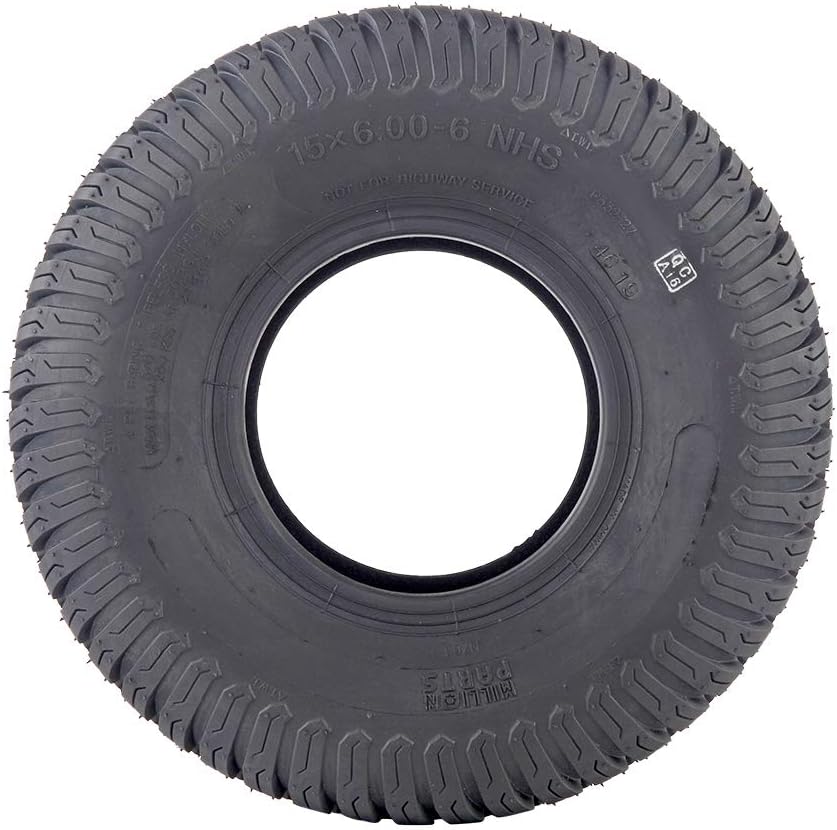 MOTORHOT Pair Turf Tires 4 Ply Lawn Mower & Garden Tractor Tubeless Tire 15X6-6 15x6.00x6 Pack of 2