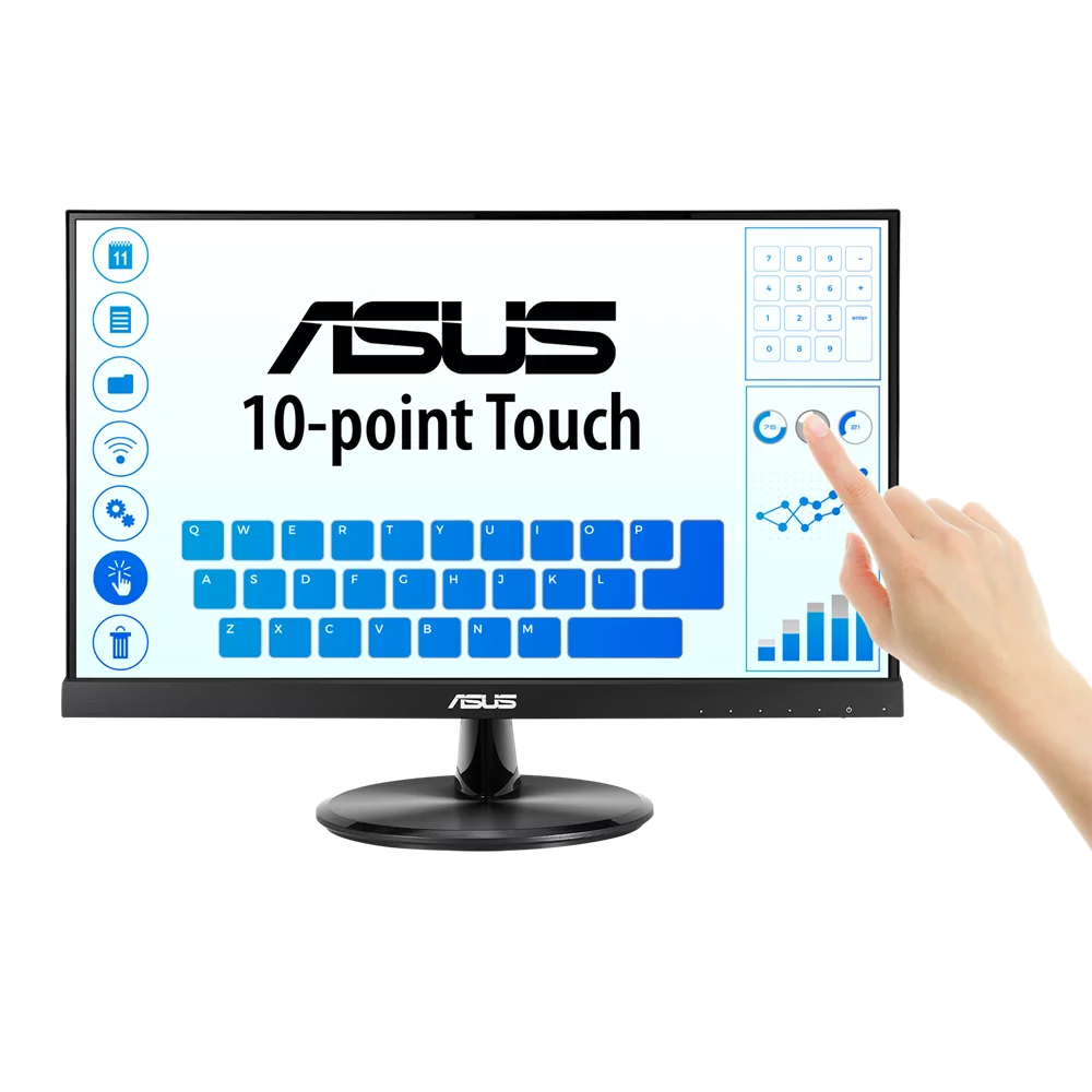 ASUS VT229H 22" (21.5" Viewable) Full HD 1920 x 1080P IPS, 178° Wide Viewing Angle, Frameless, Flicker free, Low Blue Light, HDMI Touchscreen Monitor