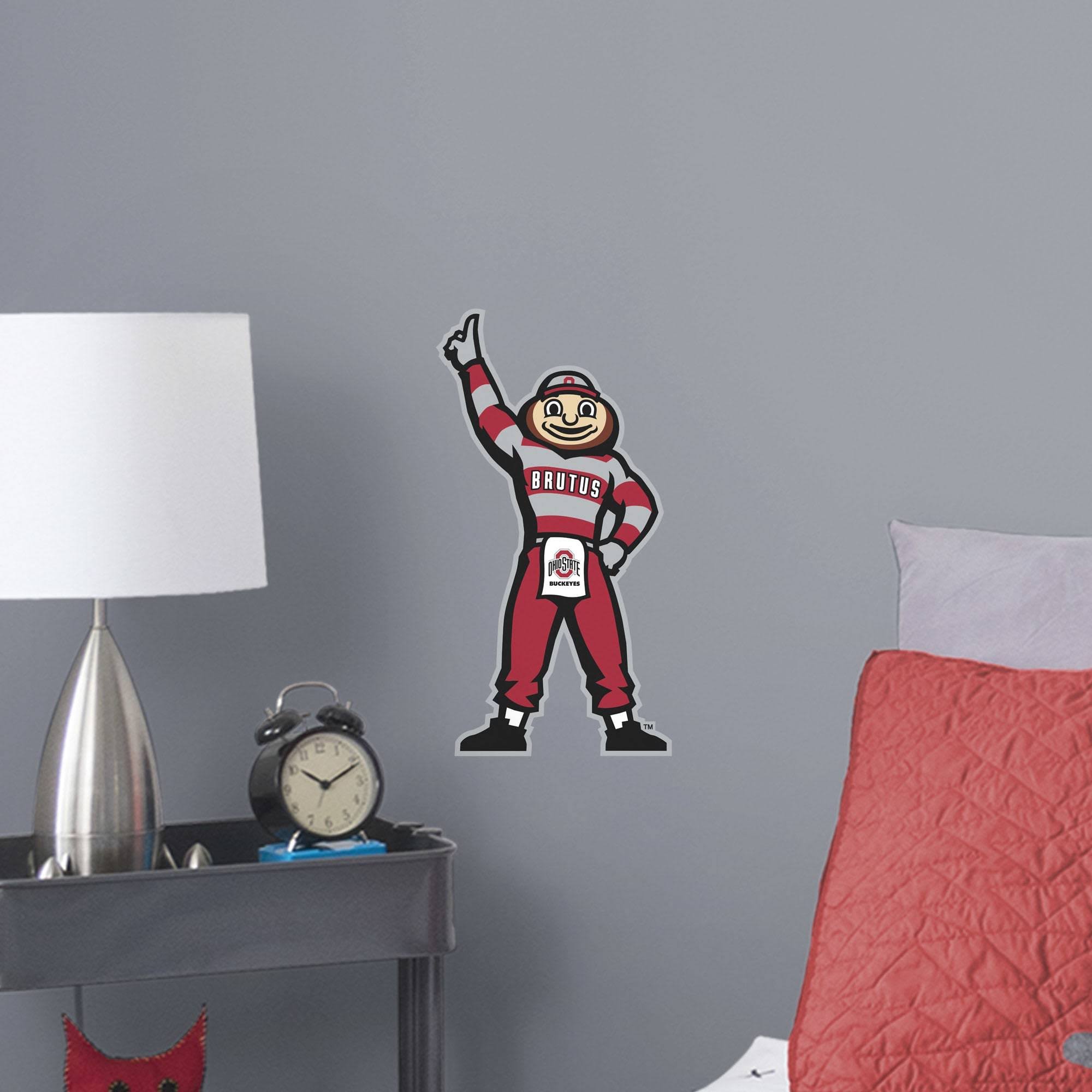 Fathead Ohio State Buckeyes: Brutus Buckeye Illustrated Mascot - Life-Size Officially Licensed Removable Wall Decal, Size: Premi