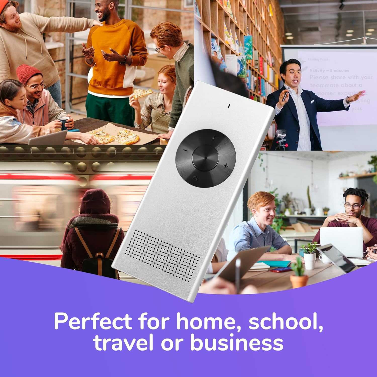 Muama Enence Instant Two-Way Translator. Portable Real-time Translation in 36 Different Languages. Perfect as a Pocket Dictionary and for Learning, Travel and Business Communications