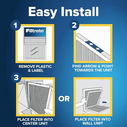 Filtrete 16x25x1 Air Filter, MPR 1200, MERV 11, Allergen Defense Odor Reduction 3-Month Pleated 1-Inch Air Filters, 2 Filters