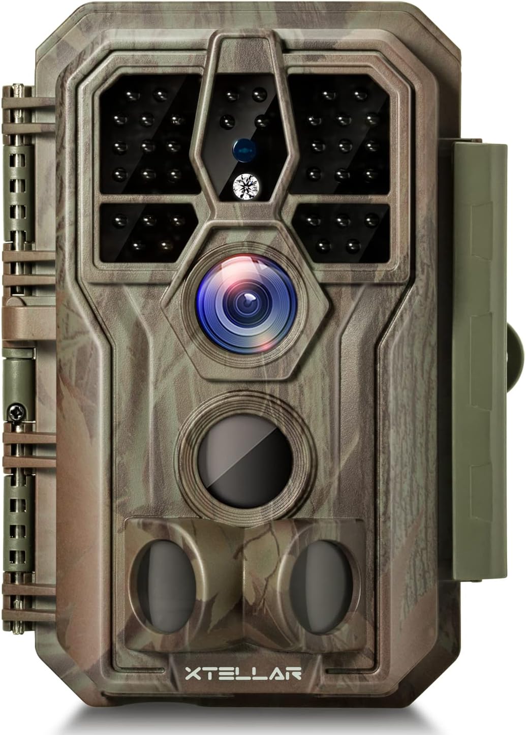 Xtellar Trail Camera 24MP 1080P IP66 Waterproof with Clear Night Vision and 3 Passive Infrared Motion Sensors for Hunting Scouting Range Control and Wildlife Researching (Camo Green)